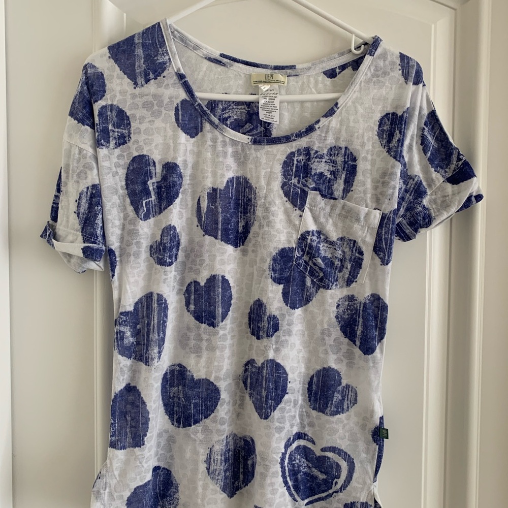 DEPT Blue and White Top
